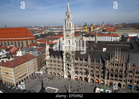 NEW CITY HALL NEUES RATHAUS MARIENPLATZ MUNICH GERMANY 18 March 2014 Stock Photo