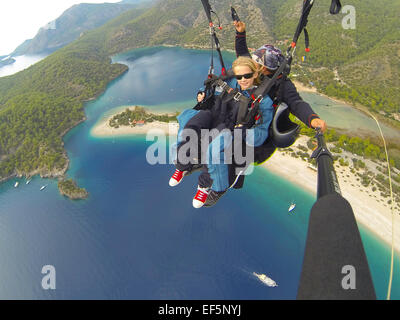 parapenting paragliding Oludeniz Turkey Stock Photo