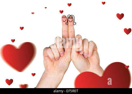 Composite image of fingers crossed like a couple Stock Photo