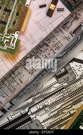 Electronics - The design of Printed Circuit Boards Stock Photo