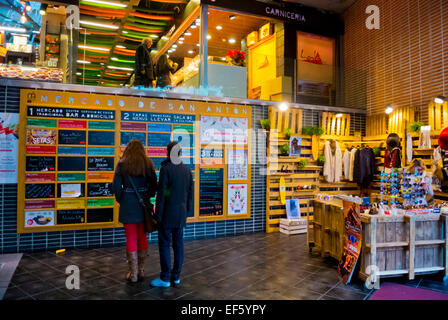 Mercado de San Anton, market hall, central Madrid, Spain Stock Photo