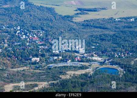 View of valley below Skalnate Pleso Mountain in the High Tatra Mountains, Slovakia, Central Europe Stock Photo