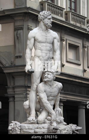 Statue of Hercules and Caucus in Florence, Italy Stock Photo