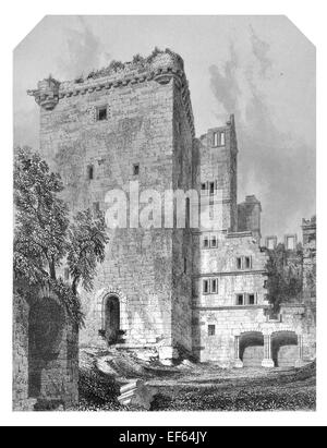 1852 The Courtyard Medieval Castle Campbell  Gloom Dollar Glen Clackmannanshire Scotland Stock Photo