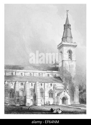 sketch drawing of Dunfermline Abbey, Dunfermline, Fife, Scotland Stock ...