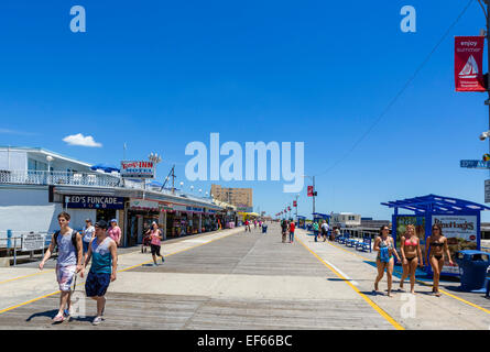 The boardwalk in North Wildwood, Cape May County, New Jersey, USA Stock Photo