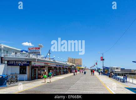 The boardwalk in North Wildwood, Cape May County, New Jersey, USA Stock Photo