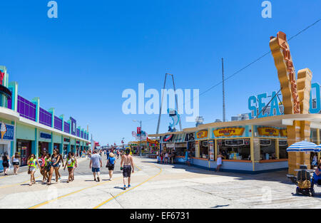 The boardwalk in North Wildwood, Cape May County, New Jersey, USA Stock Photo