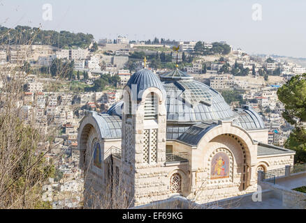 Church of Saint Peter in Gallicantu is a Roman Catholic church on the eastern slope of Mount Zion. Israel. Stock Photo