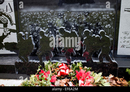 First World War memorial detail, Witton Cemetery, Birmingham, UK Stock Photo