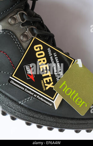 Guaranteed to keep you dry label on Hotter Gore-tex boots Goretex Stock ...
