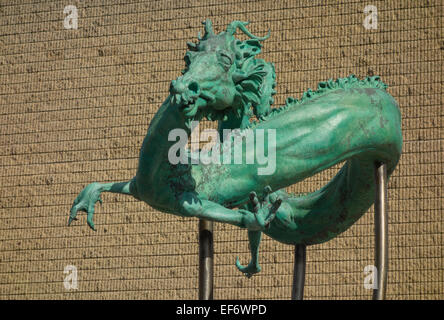 dragon sculptures in Chinatown Philadelphia PA Stock Photo