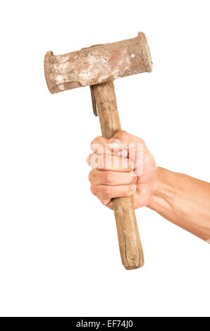closeup of hand holding a hammer Stock Photo