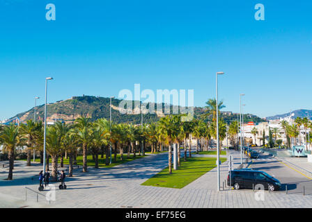 Placa de la Rosa Dels Vents, refurbished port area, outside W hotel, Barceloneta, Barcelona, Spain Stock Photo