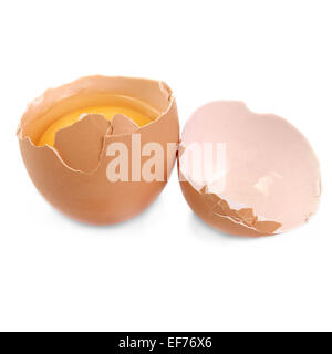 eggs smashed isolation against a white background Stock Photo