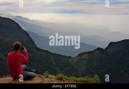 WORLD'S END IN HORTON PLAINS NATIONAL PARK Stock Photo