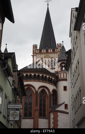 The rear of St Peter's Evangelical Church., Bacharach, Germany. Stock Photo