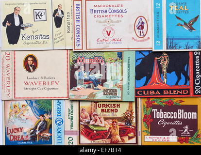 CIGARETTE BOXES, OLD, VINTAGE, SECOND WORLD WAR Stock Photo