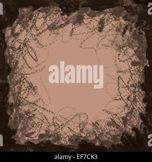 Vector Sepia Brown Grunge Background With Charcoal Watercolor Frame Stock Vector