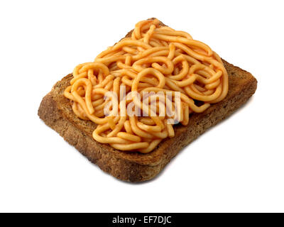 tinned spaghetti on toast Stock Photo