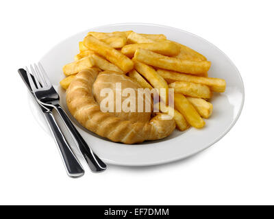 pasty and chips Stock Photo