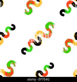 Vector seamless abstract vintage grunge pattern with paint waves in bright colors Stock Vector