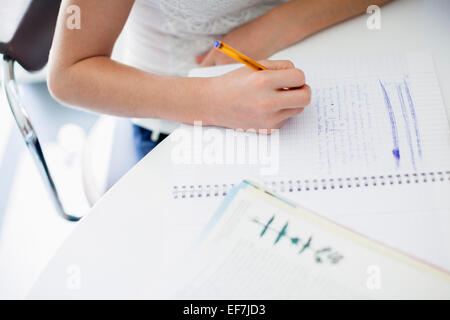 Girl studying at home