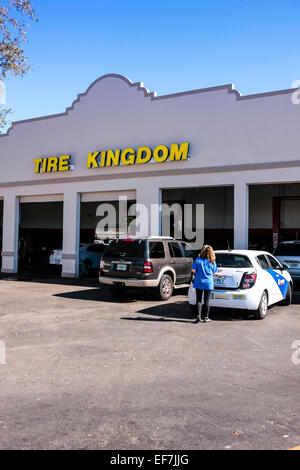 Tire Kingdom Automotive Service store. A chain of garages for drivers who dont want to visit expenseive dealerships for routine  Stock Photo