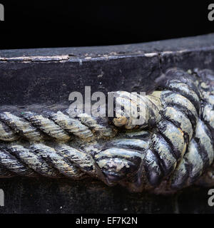 Old background on braided rope Stock Photo