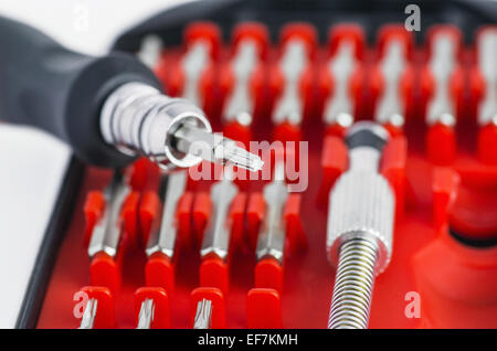 Screwdriver kit close-up Stock Photo