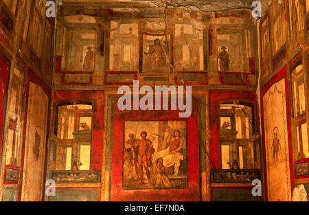 Italy, Campania, Pompeii, house of Vettii, frescos Stock Photo