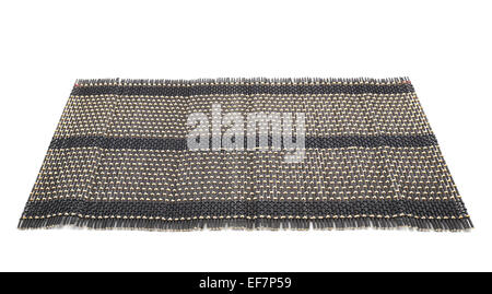 Bamboo straw serving mat isolated Stock Photo