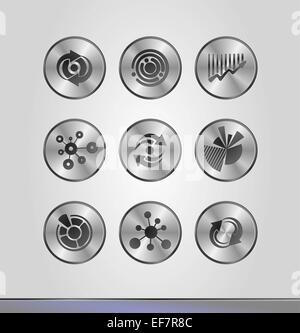 Silver business icons Stock Photo