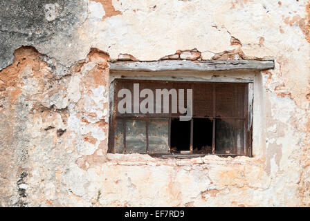 Window of an old house in the woods Stock Photo