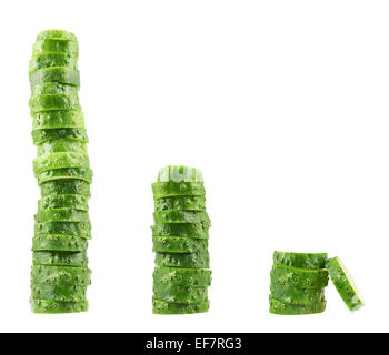 Stack of sliced fresh cucumber pieces Stock Photo