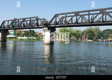 Bridge over the River Kwai in Kanchanaburi Thailand Stock Photo