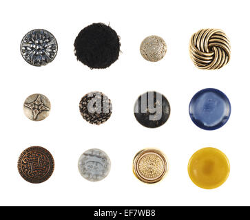 Multiple cloth buttons isolated Stock Photo