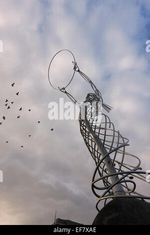 Beacon of Hope Sculpture, Belfast Marina and the Titanic Quarter Stock Photo