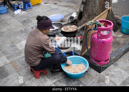 Street Food Stall in the Old Quarter Hanoi Vietnam Stock Photo