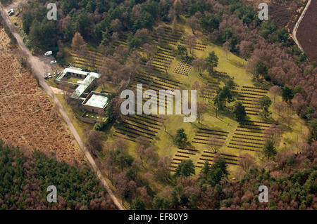 An aerial view of Cannock Chase war graves uk Staffordshire England UK Stock Photo