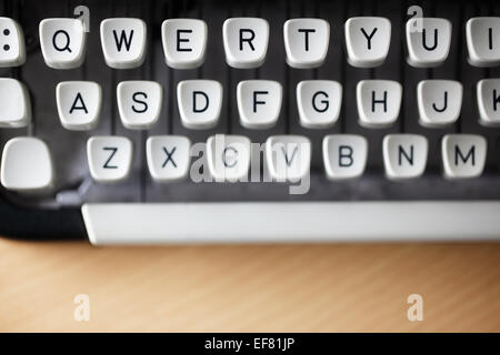 Typewriter on desk Stock Photo