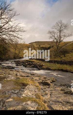 The River Twiss above Thornton Force on the Ingleton Waterfalls Walk in the Yorkshire Dales, North Yorkshire. Stock Photo