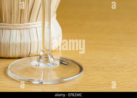 Wine glass with bottle of chianti Stock Photo