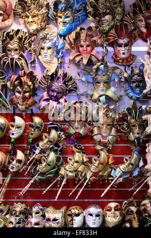 Rows of venetian carnival masks Stock Photo