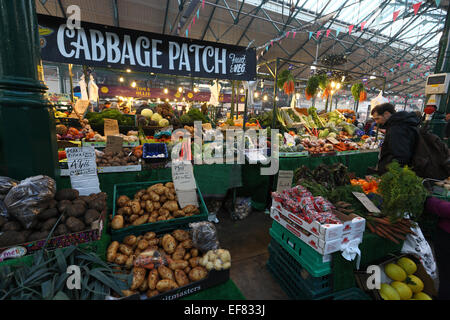 The vibrant St Georges Market in Belfast City Centre. A little of the European to the UK Stock Photo