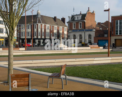 THE HIGH CROSS JUBILEE SQUARE, LEICESTER, ENGLAND - JANUARY - 2015: General views of the medieval High Cross monument Stock Photo