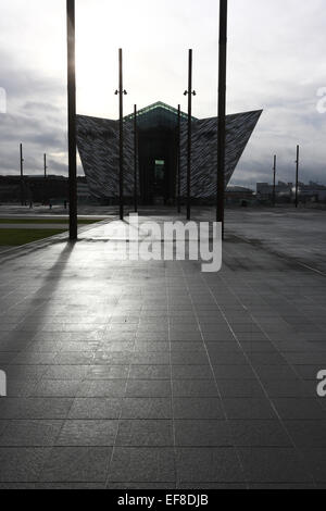 Titanic, Belfast. Iconic architecture and tourism attraction to house the collection and to represent the ship. Stock Photo