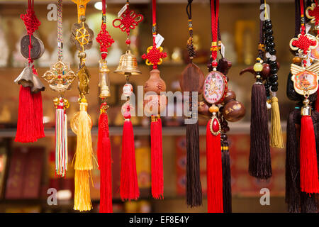 Chinese souvenirs at a market in the Old Town of Shanghai, China Stock Photo