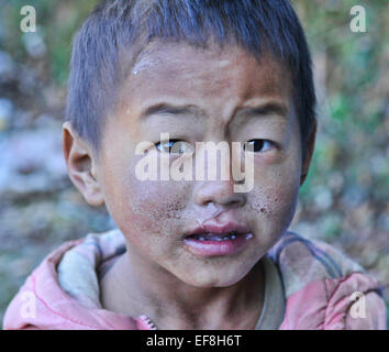 Innocent kid in Nepal Stock Photo