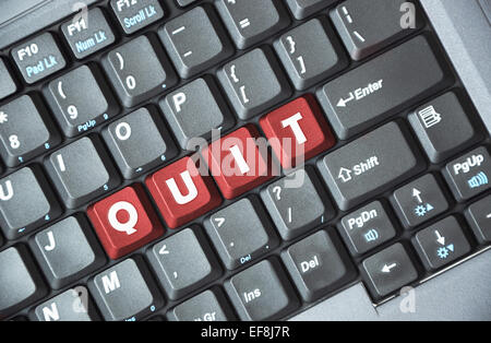Red quit key on keyboard Stock Photo